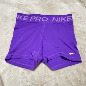 Purple Nike pro shorts